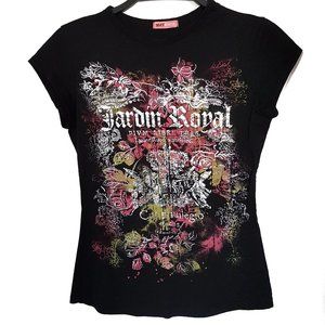Max Rave Black Floral Tee Shirt - Size M